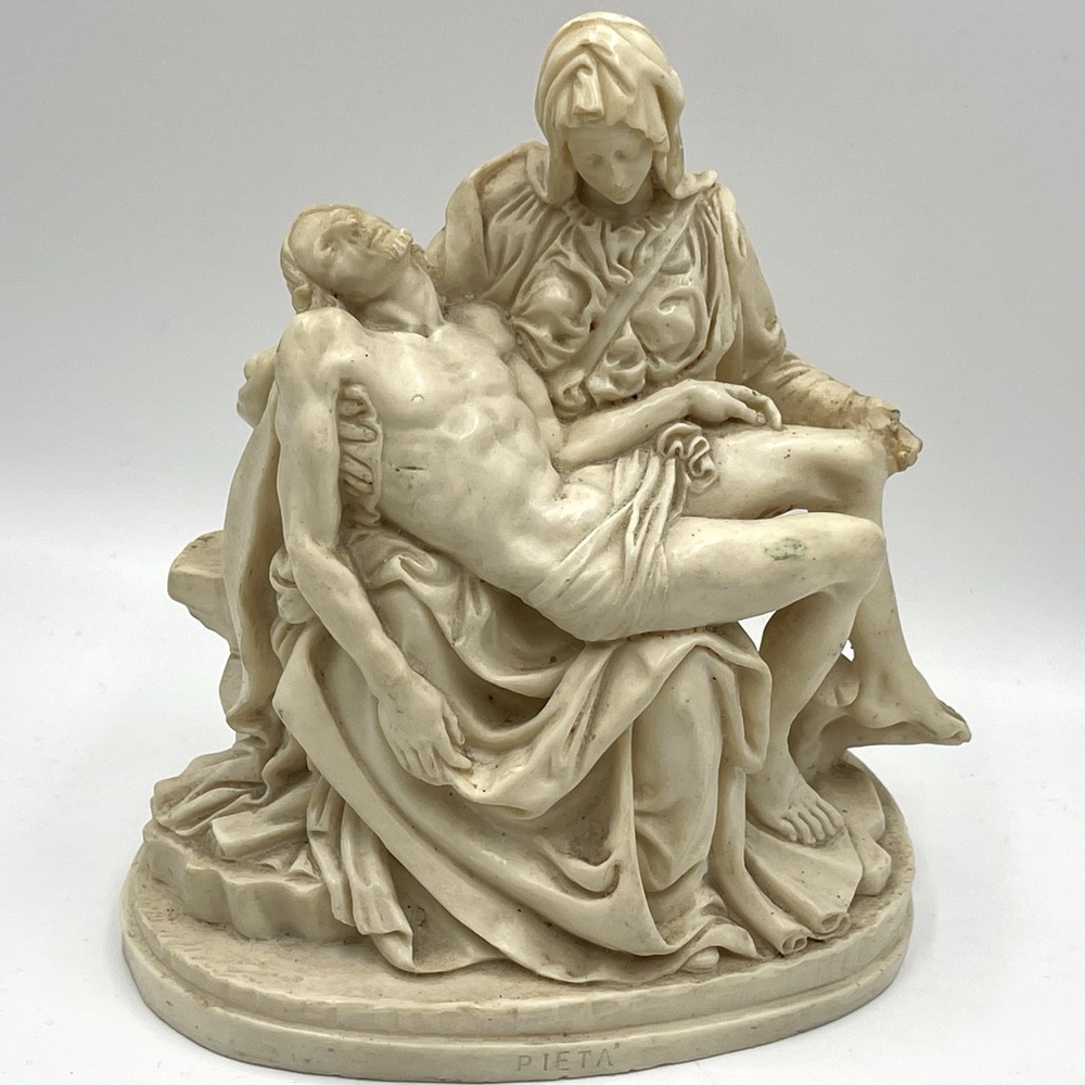 Michelangelo’s Pieta Sculpture by A. Santini: Madonna & Jesus after Crucifixion - Picture 1 of 16